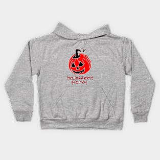 Happy Hallowin Party Halloween day red pumpkin pixel art Kids Hoodie